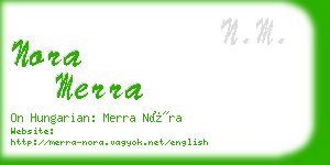 nora merra business card